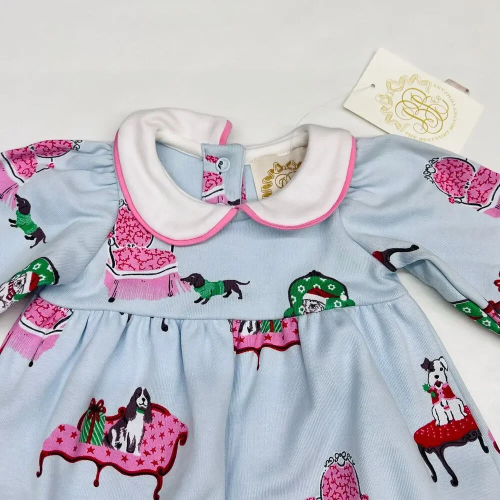 NWT TBBC 0-3M Britt Romper in Paw-recious